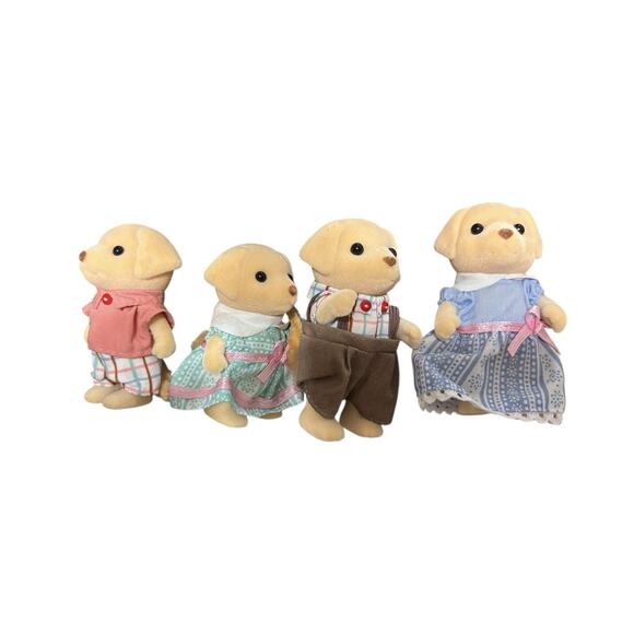 Calico Critter Family Set Of 4 Yellow Lab - Picture 1 of 2